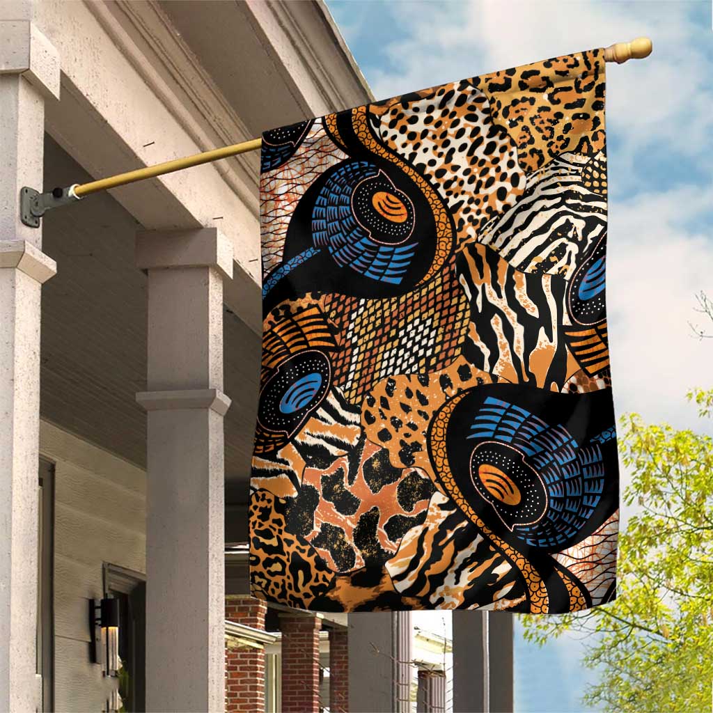 African Ankara Motifs Mixed Animal Skins Garden Flag LT9