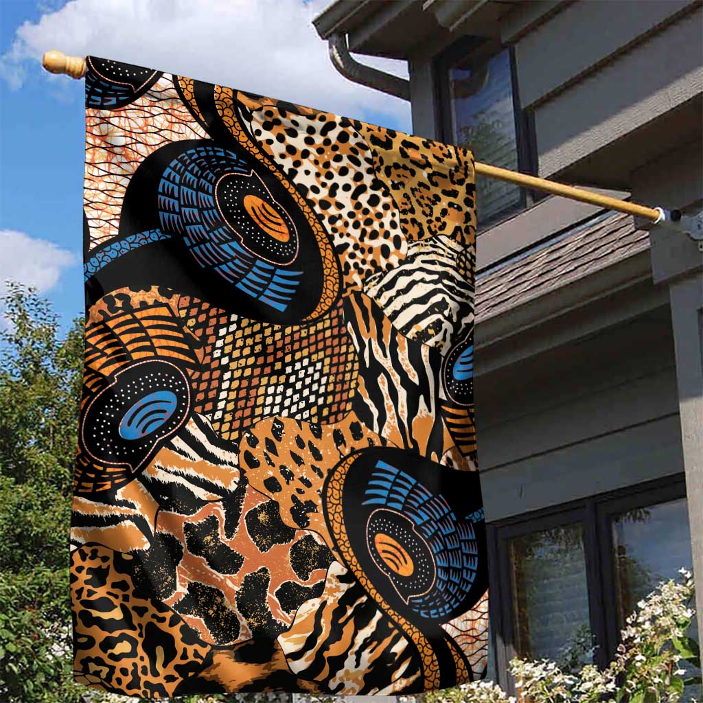 African Ankara Motifs Mixed Animal Skins Garden Flag LT9