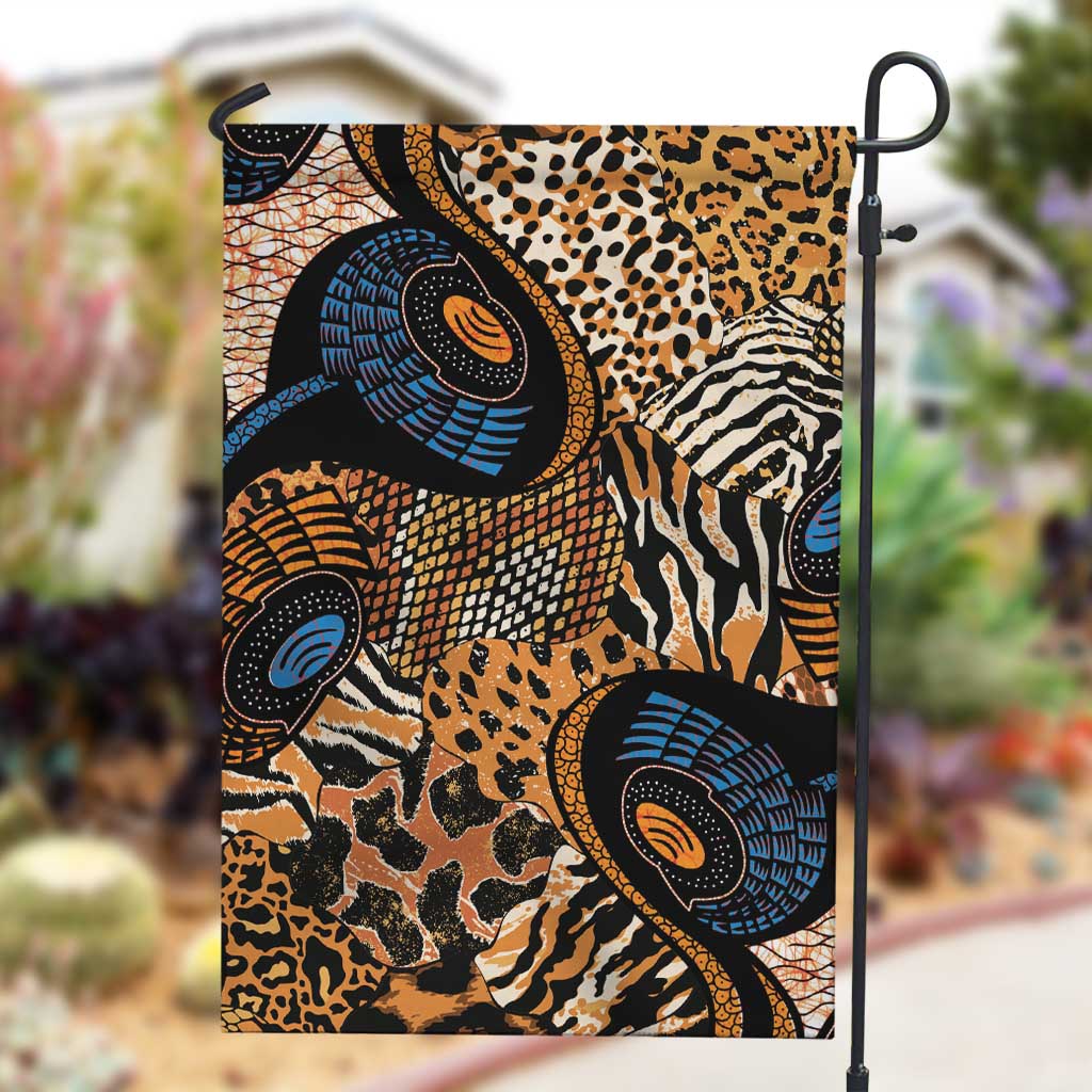 African Ankara Motifs Mixed Animal Skins Garden Flag LT9