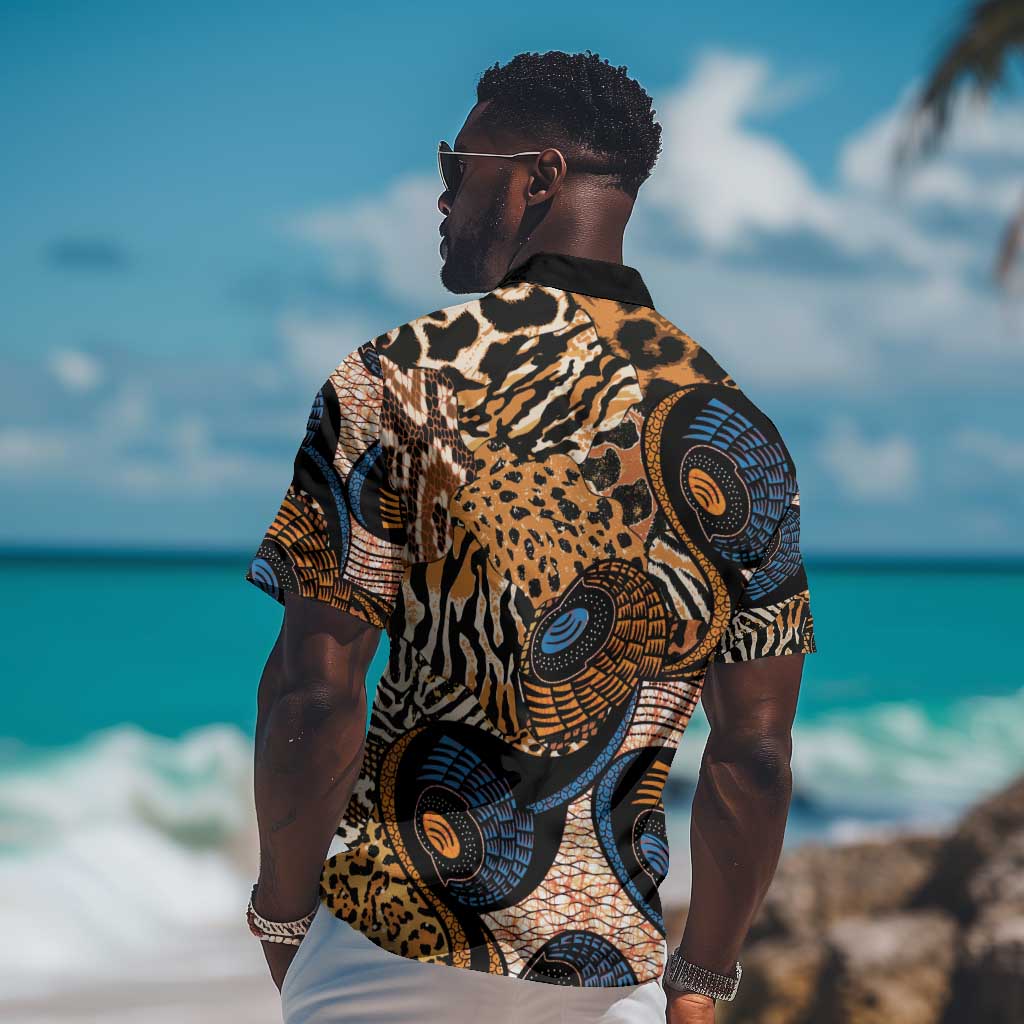 African Ankara Motifs Mixed Animal Skins Hawaiian Shirt LT9