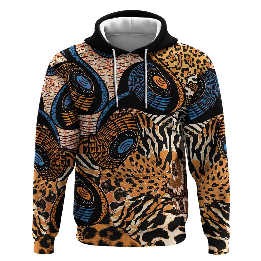 African Ankara Motifs Mixed Animal Skins Hoodie LT9