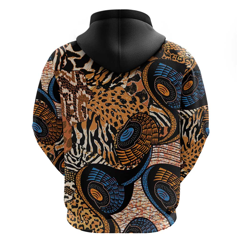 African Ankara Motifs Mixed Animal Skins Hoodie LT9