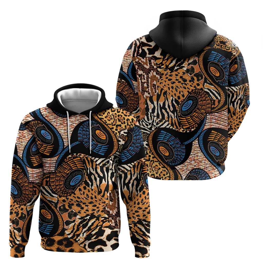 African Ankara Motifs Mixed Animal Skins Hoodie LT9