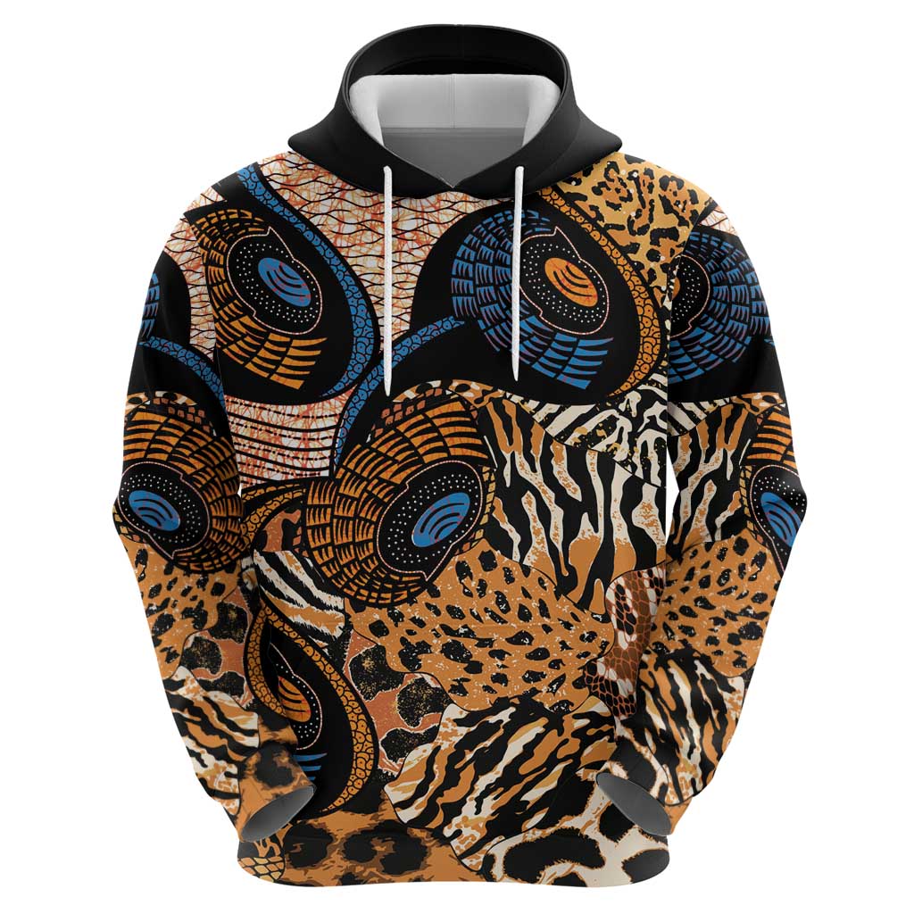 African Ankara Motifs Mixed Animal Skins Hoodie LT9