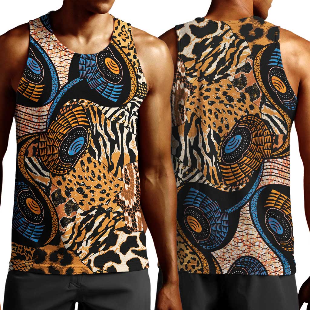 African Ankara Motifs Mixed Animal Skins Men Tank Top LT9
