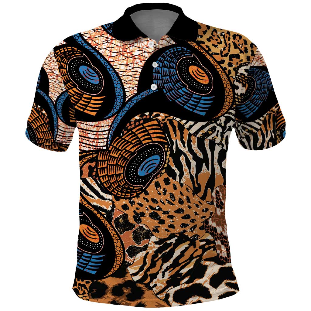 African Ankara Motifs Mixed Animal Skins Polo Shirt LT9