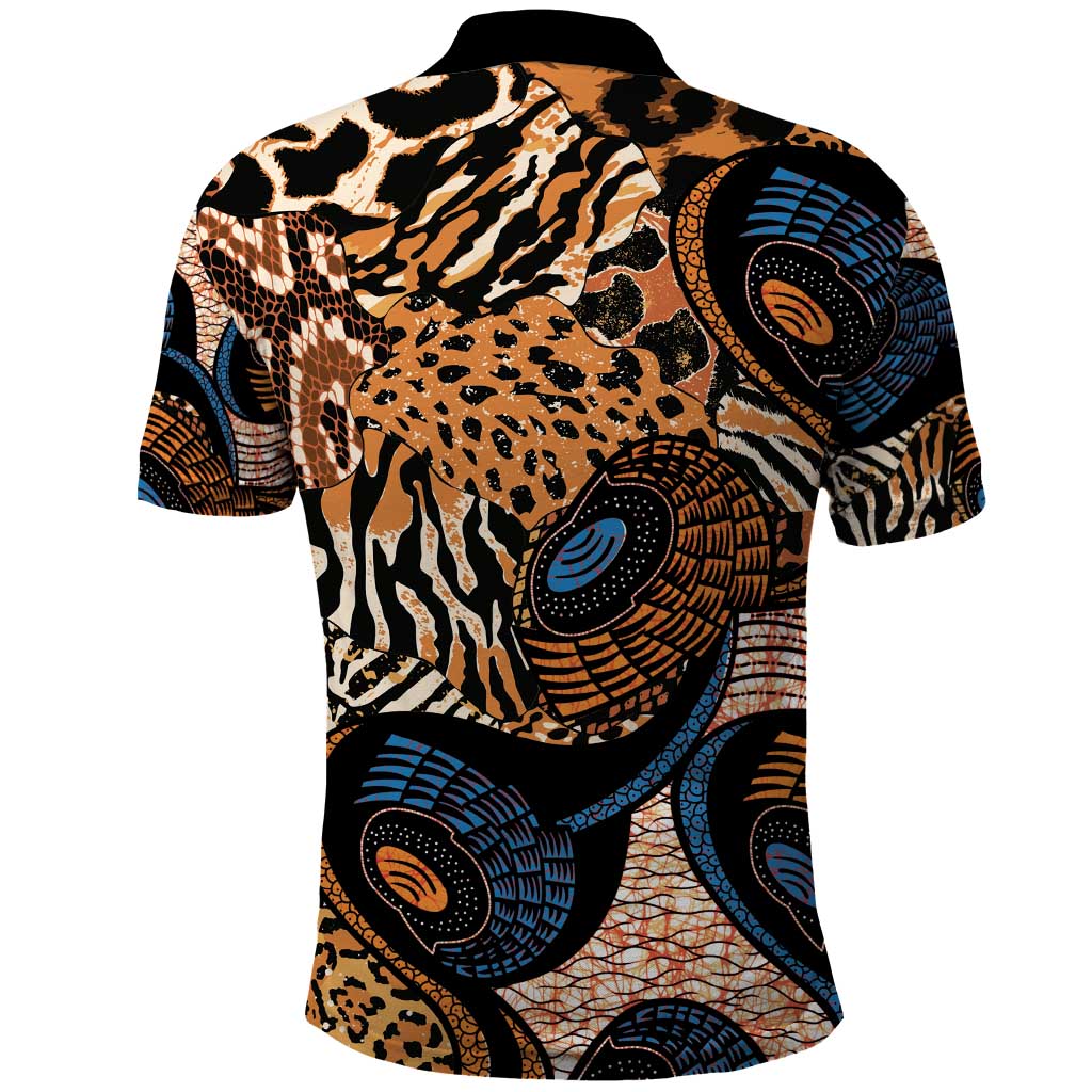 African Ankara Motifs Mixed Animal Skins Polo Shirt LT9