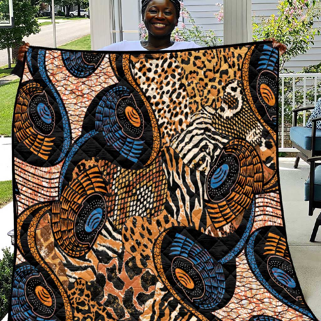 African Ankara Motifs Mixed Animal Skins Quilt LT9