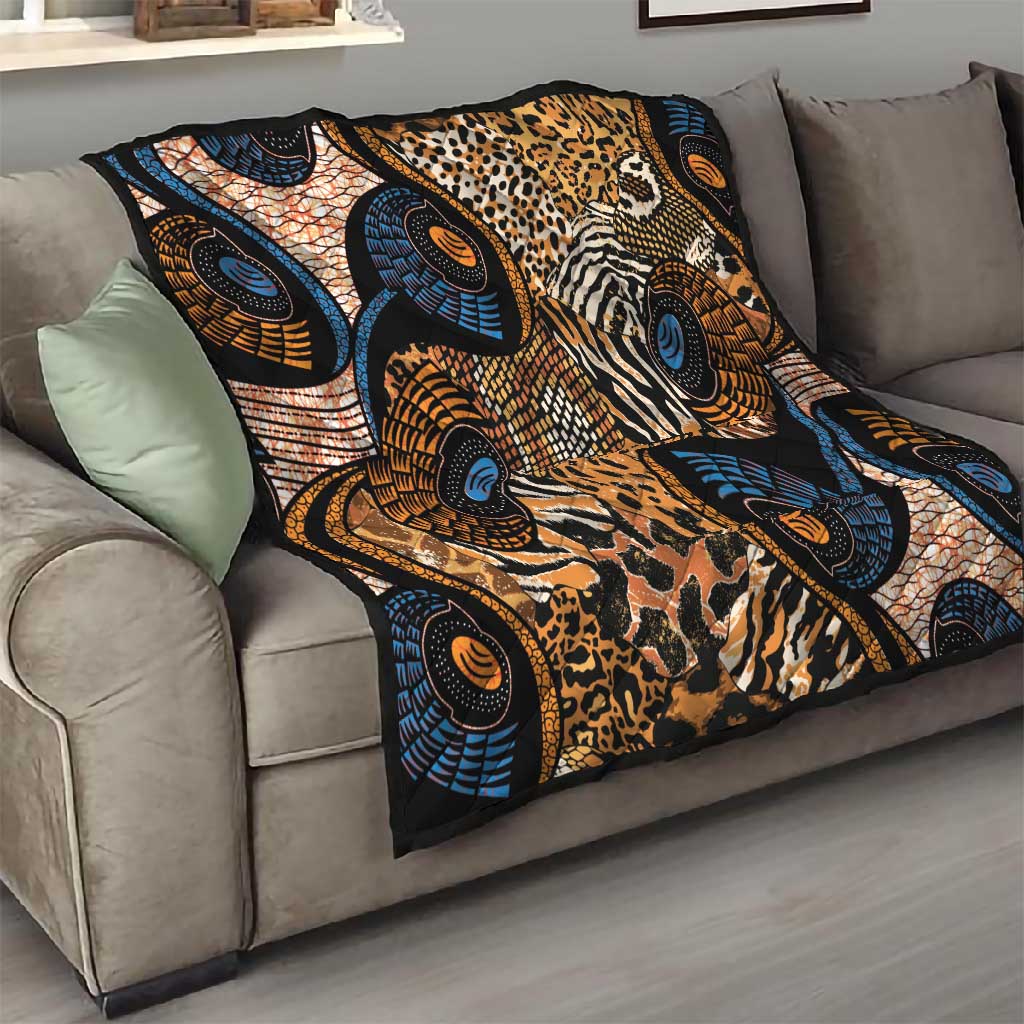 African Ankara Motifs Mixed Animal Skins Quilt LT9