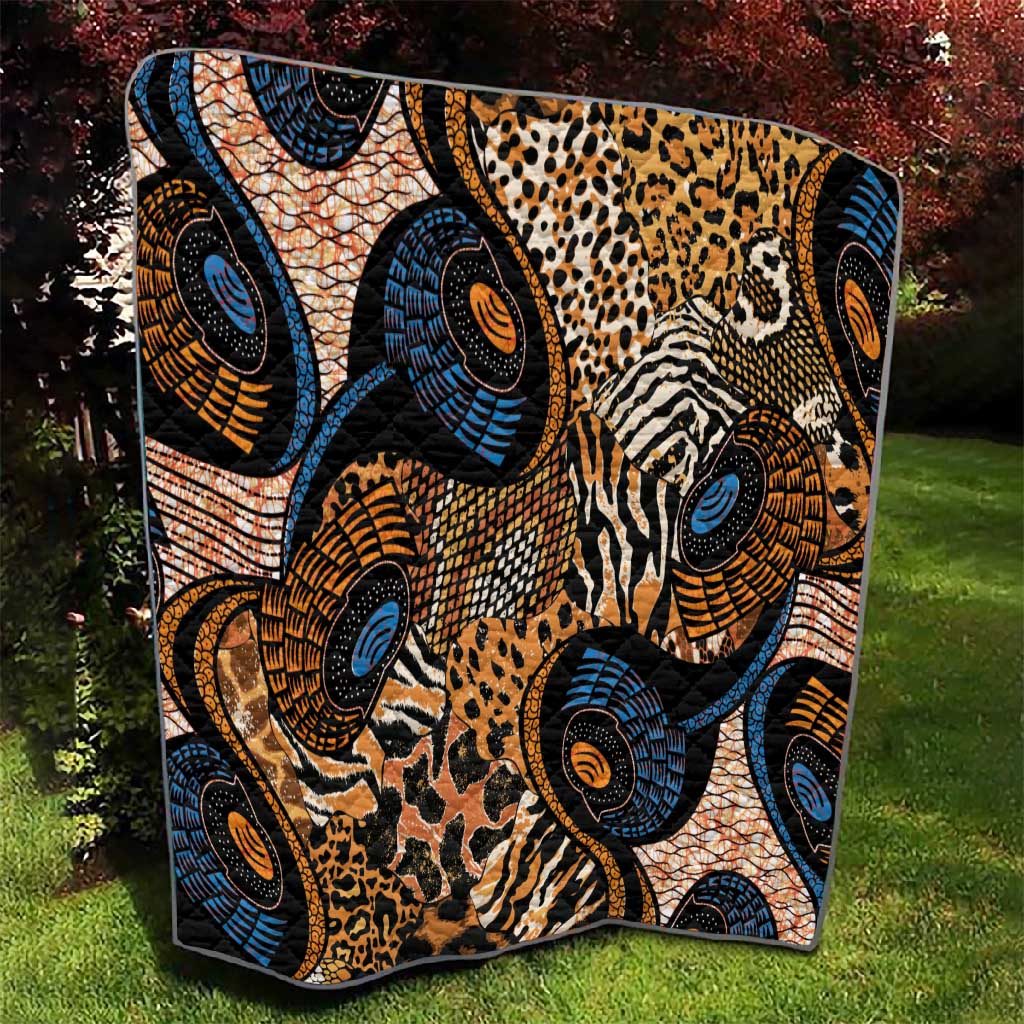 African Ankara Motifs Mixed Animal Skins Quilt LT9