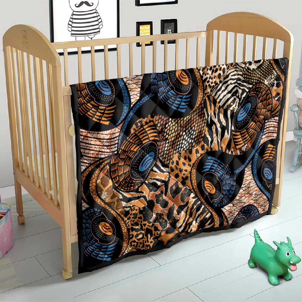 African Ankara Motifs Mixed Animal Skins Quilt LT9