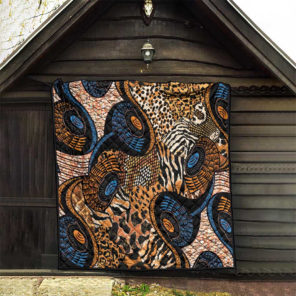 African Ankara Motifs Mixed Animal Skins Quilt LT9