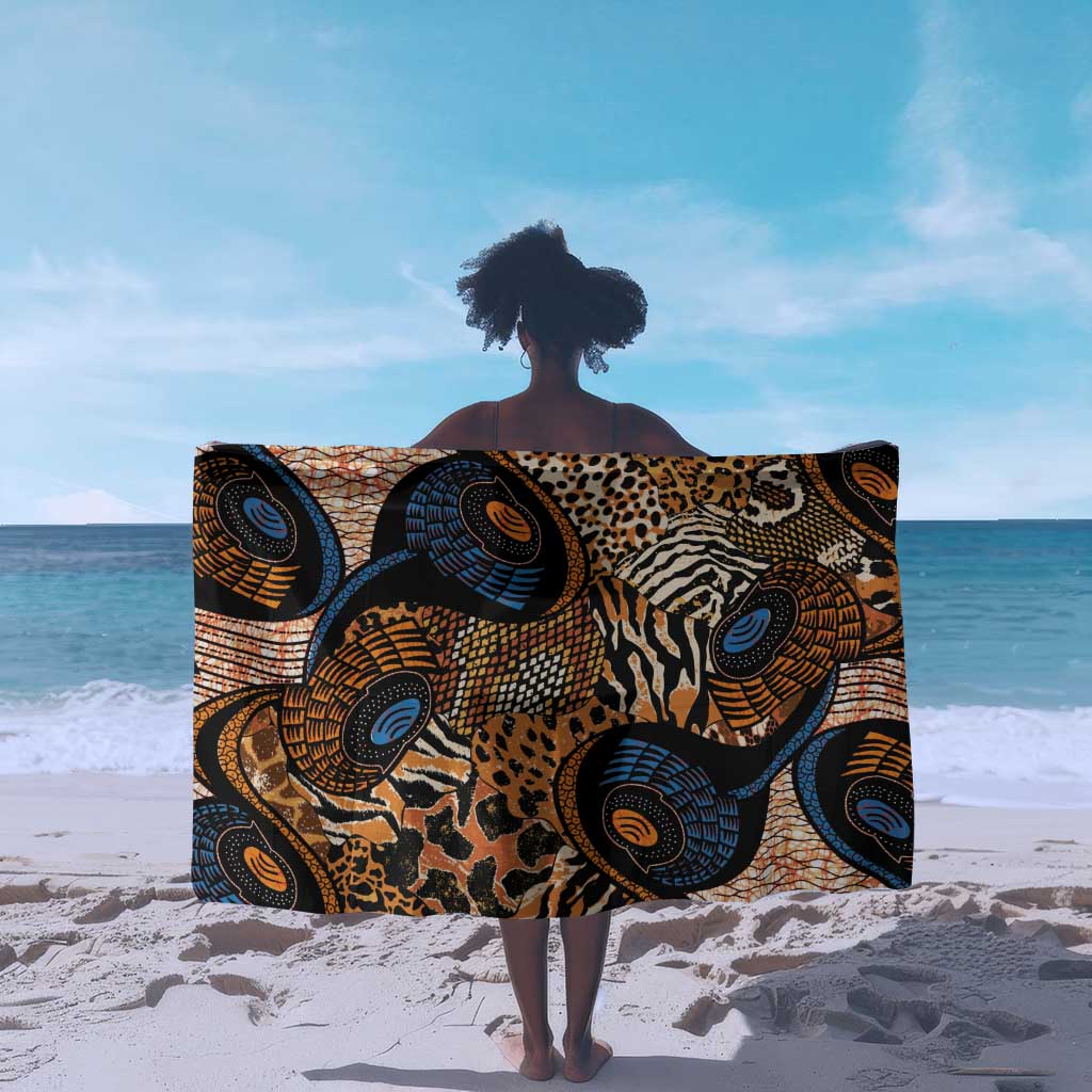African Ankara Motifs Mixed Animal Skins Sarong LT9