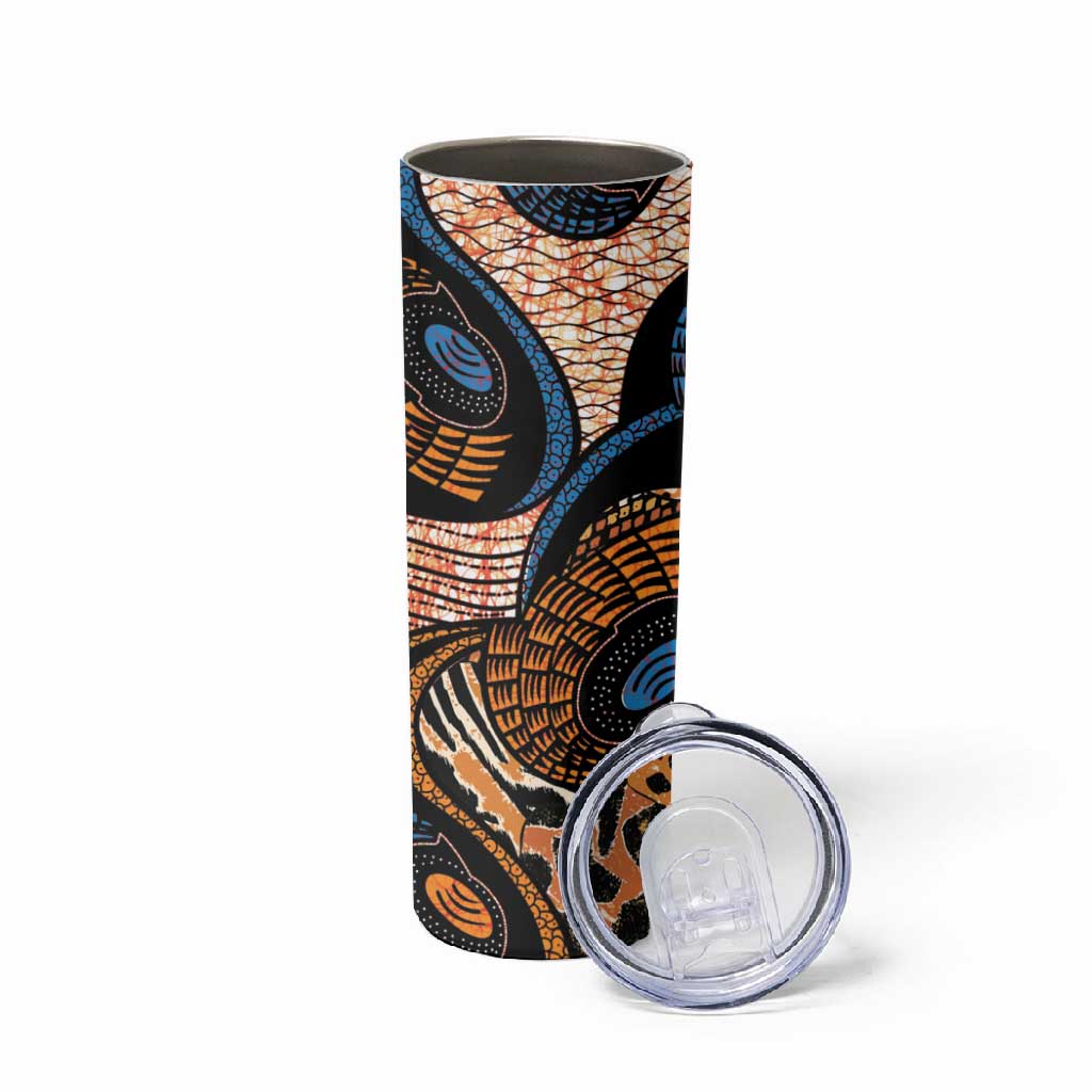 African Ankara Motifs Mixed Animal Skins Skinny Tumbler LT9
