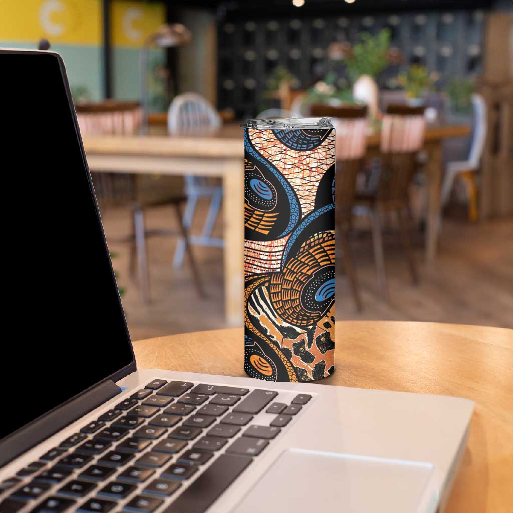 African Ankara Motifs Mixed Animal Skins Skinny Tumbler LT9