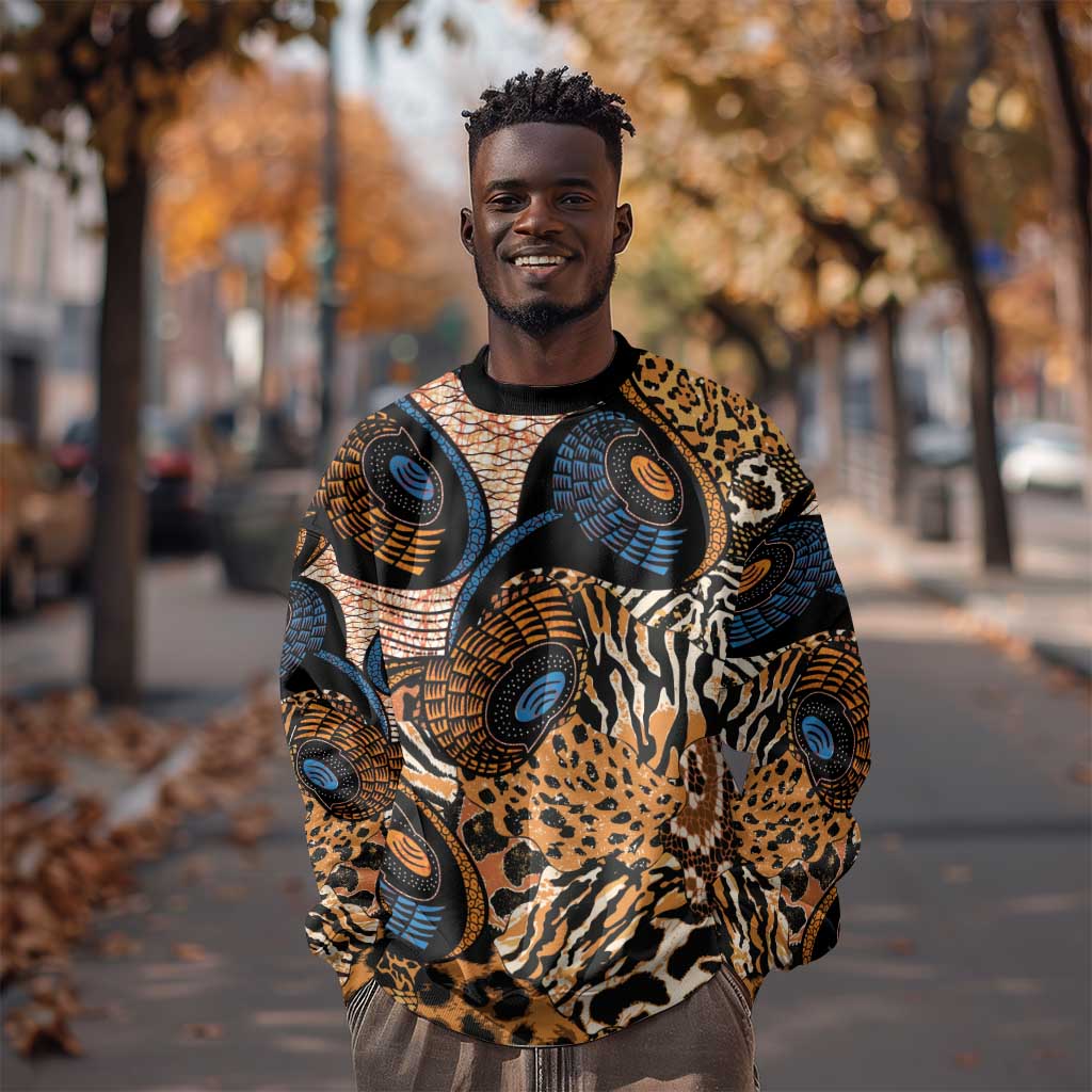African Ankara Motifs Mixed Animal Skins Sweatshirt LT9