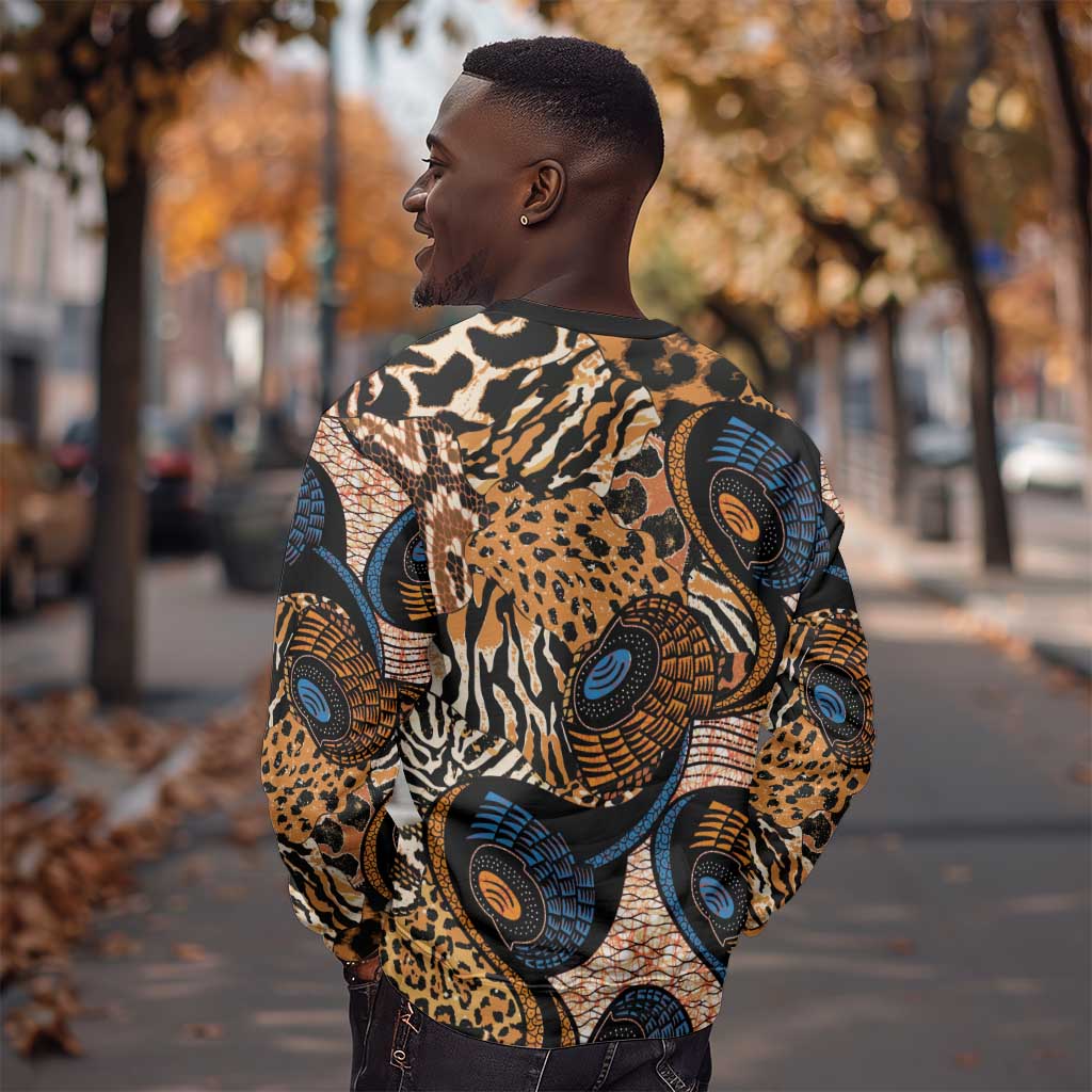 African Ankara Motifs Mixed Animal Skins Sweatshirt LT9