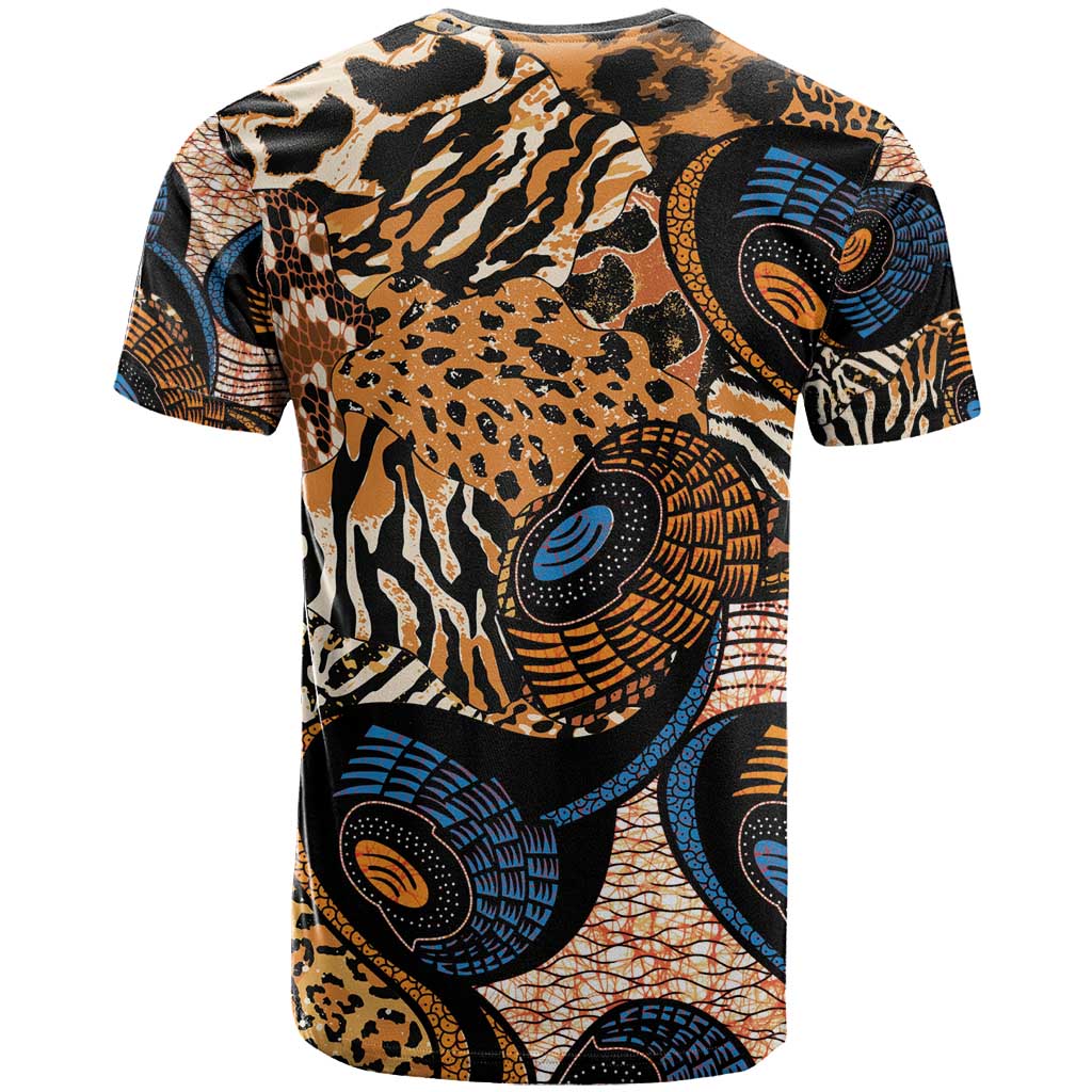 African Ankara Motifs Mixed Animal Skins T shirt LT9