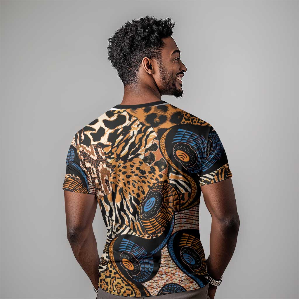 African Ankara Motifs Mixed Animal Skins T shirt LT9