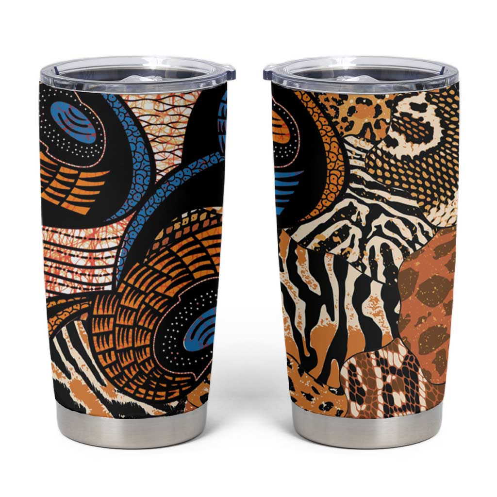African Ankara Motifs Mixed Animal Skins Tumbler Cup LT9