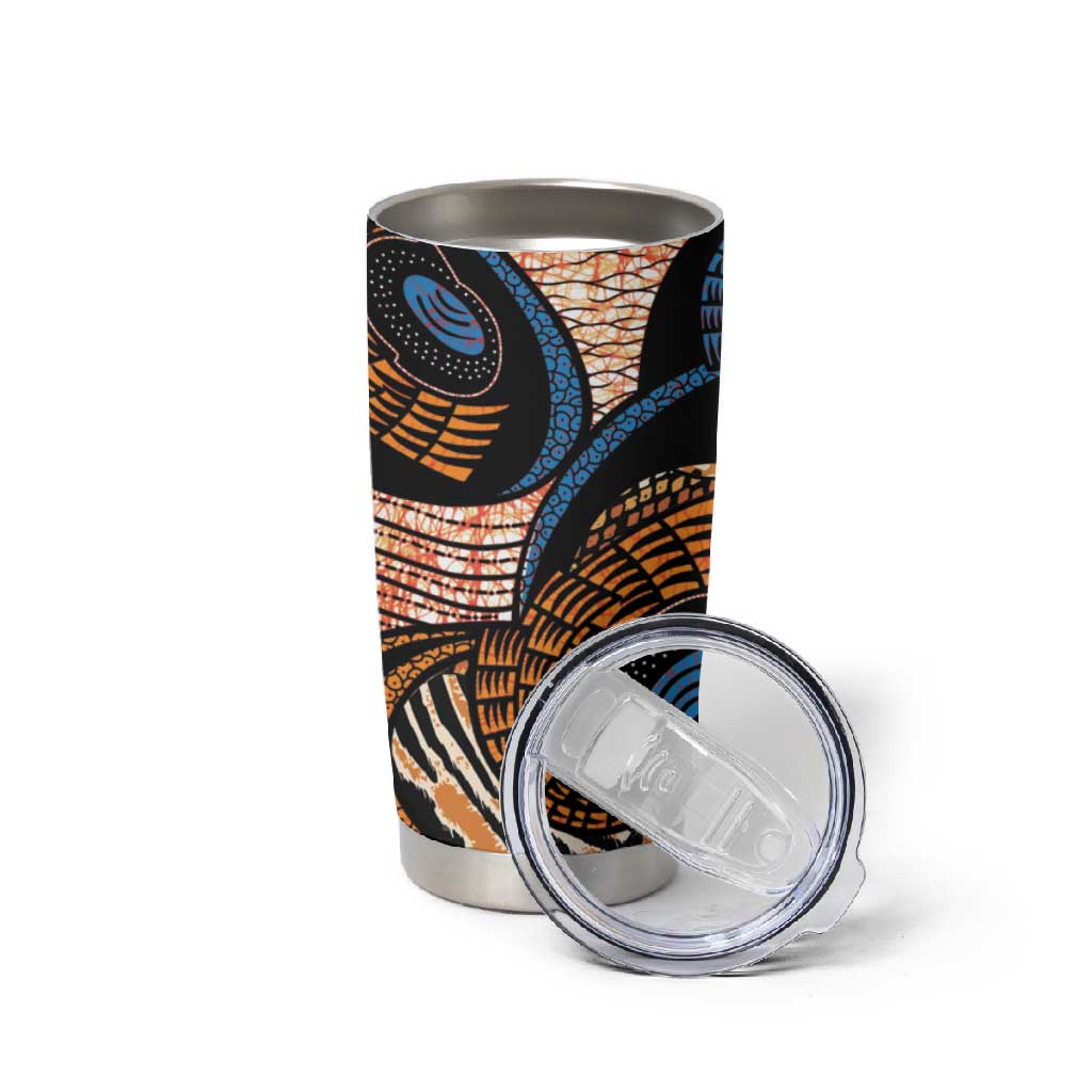 African Ankara Motifs Mixed Animal Skins Tumbler Cup LT9