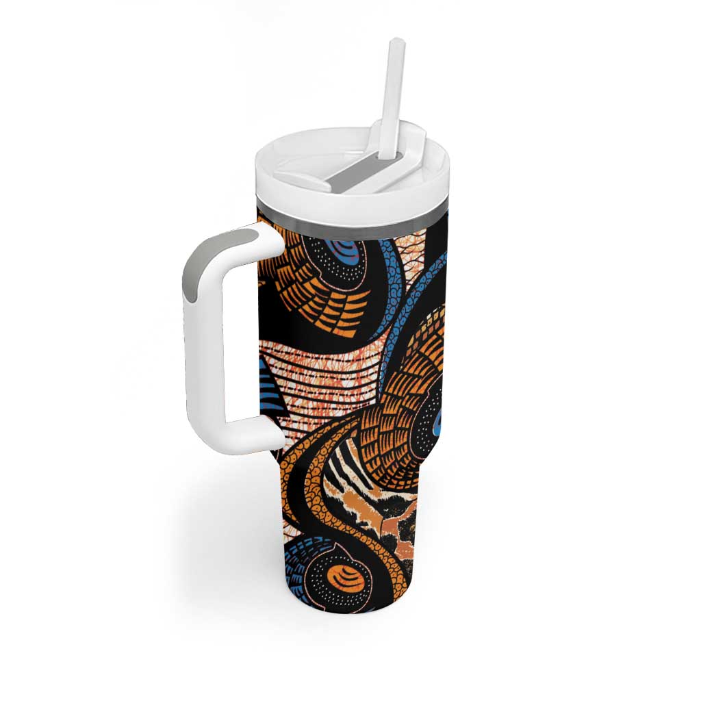 African Ankara Motifs Mixed Animal Skins Tumbler With Handle LT9