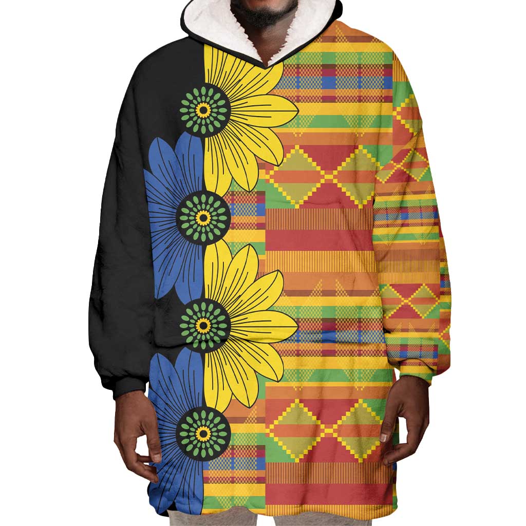 African Ethnic Kitenge Ankara Style Wearable Blanket Hoodie LT9