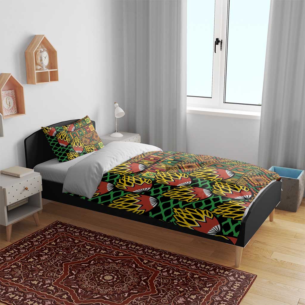 African Tribal Geometric Mixed Kanga Pattern Bedding Set LT9