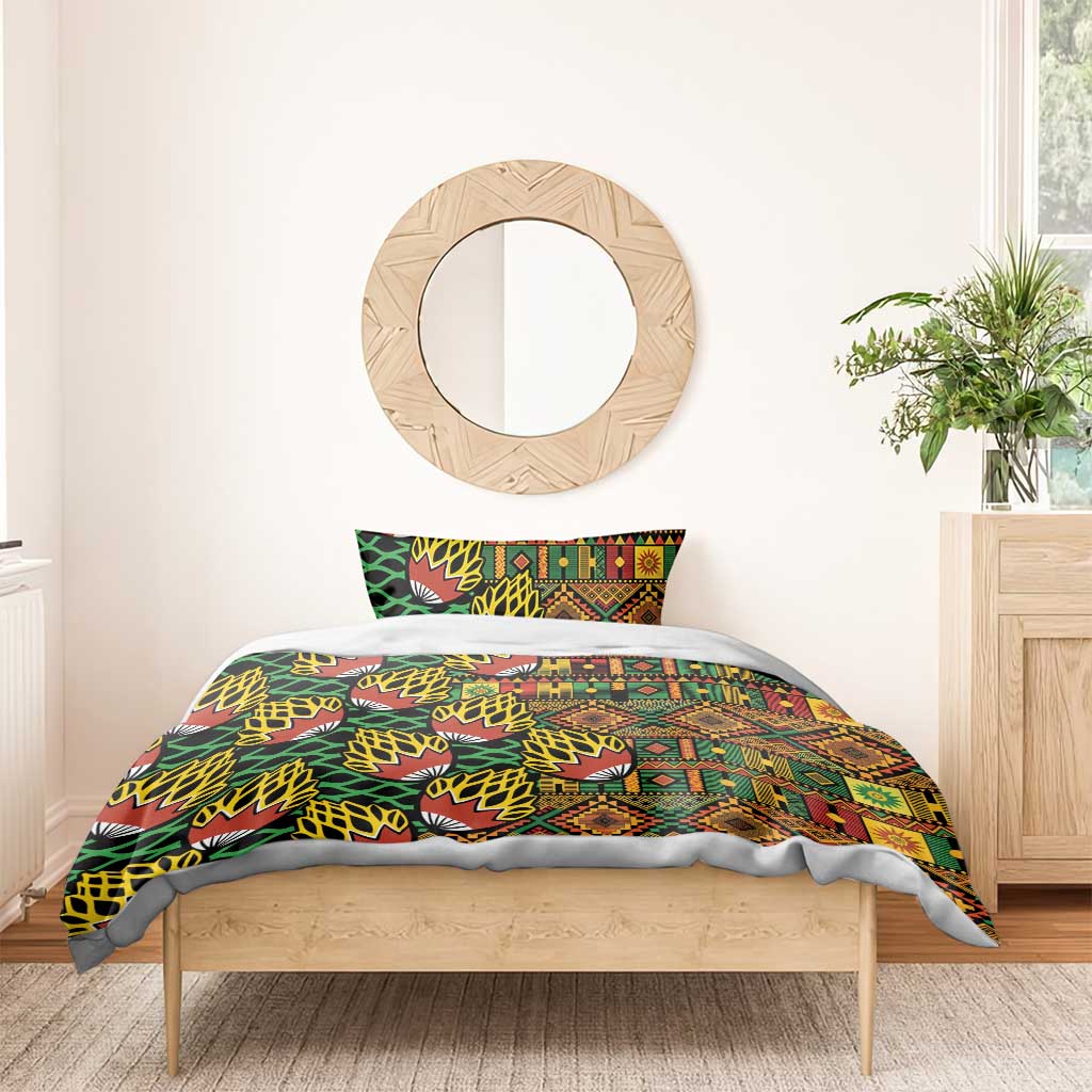 African Tribal Geometric Mixed Kanga Pattern Bedding Set LT9