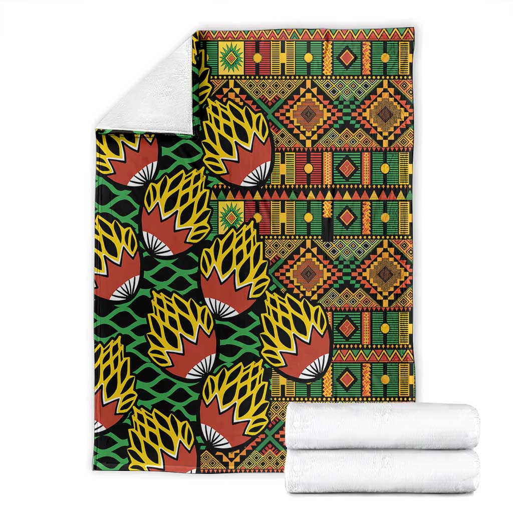 African Tribal Geometric Mixed Kanga Pattern Blanket LT9