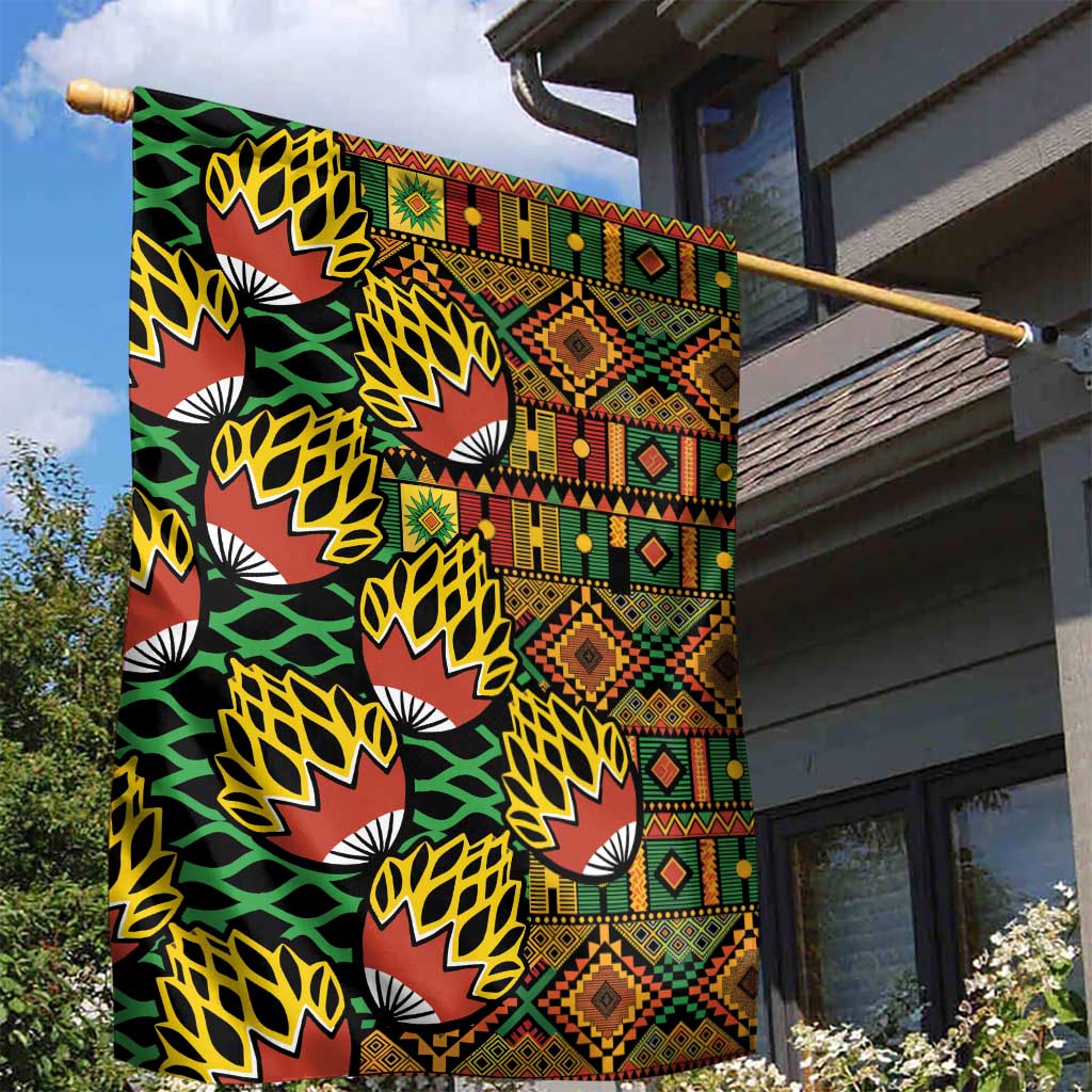 African Tribal Geometric Mixed Kanga Pattern Garden Flag LT9