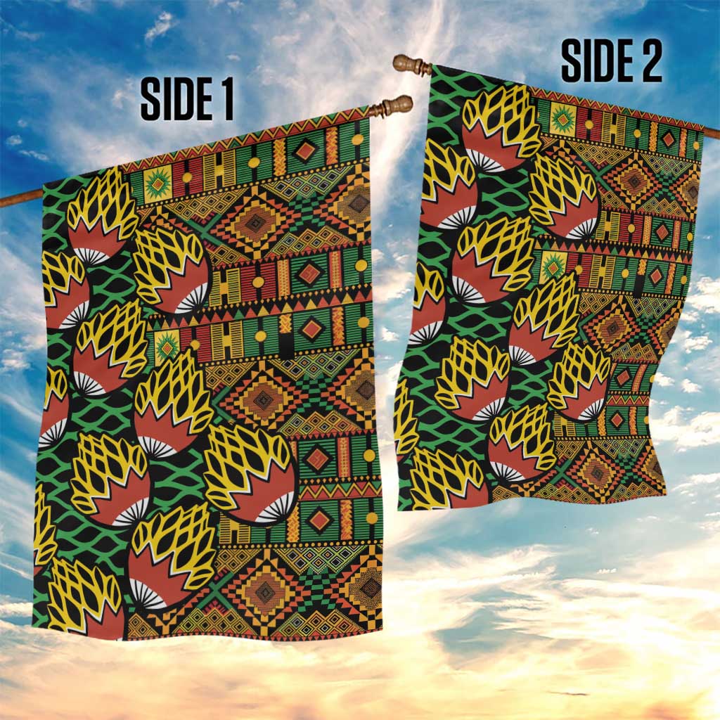 African Tribal Geometric Mixed Kanga Pattern Garden Flag LT9