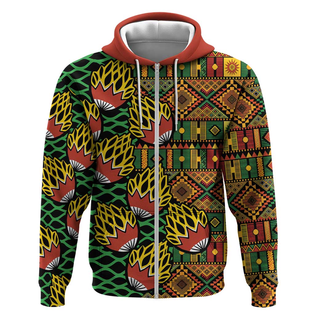 African Tribal Geometric Mixed Kanga Pattern Hoodie LT9