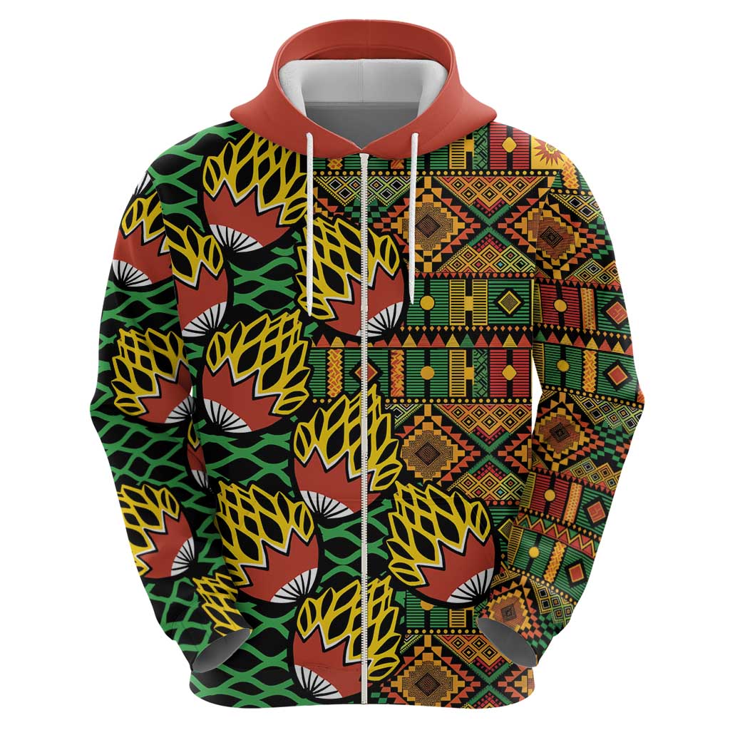 African Tribal Geometric Mixed Kanga Pattern Hoodie LT9