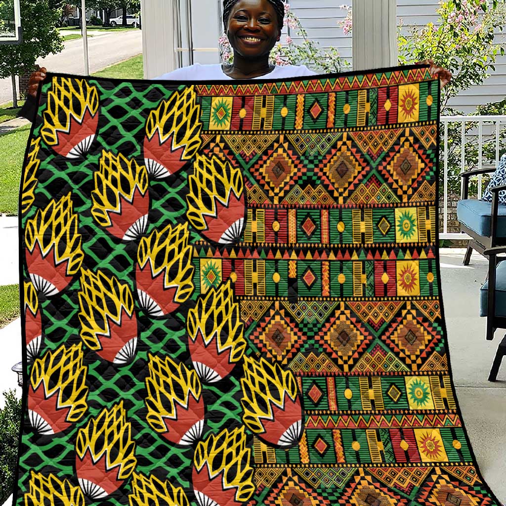 African Tribal Geometric Mixed Kanga Pattern Quilt LT9