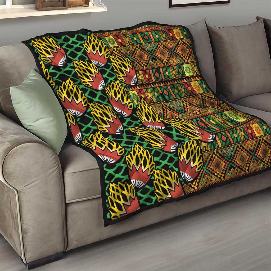 African Tribal Geometric Mixed Kanga Pattern Quilt LT9