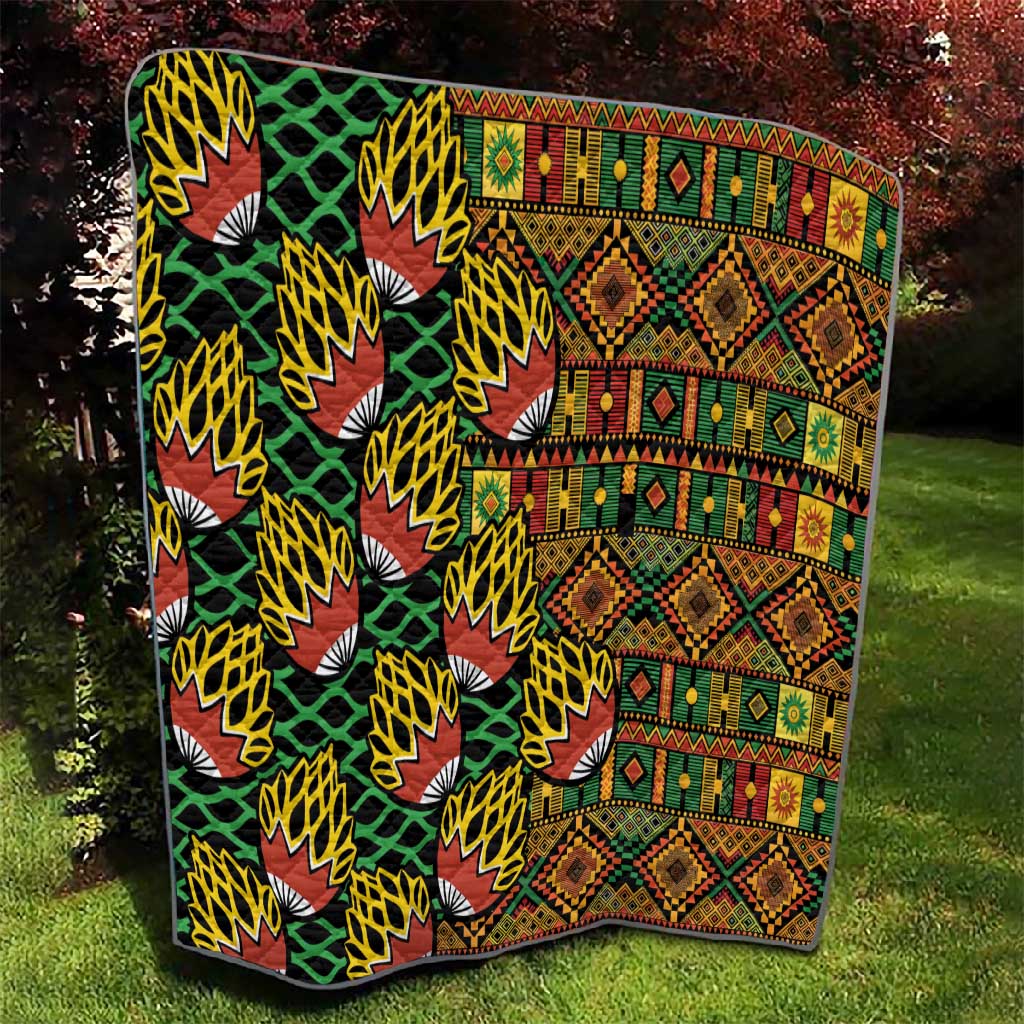 African Tribal Geometric Mixed Kanga Pattern Quilt LT9