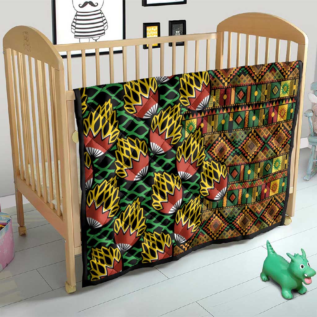 African Tribal Geometric Mixed Kanga Pattern Quilt LT9
