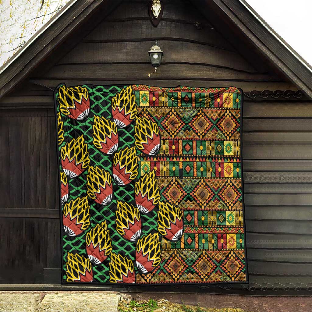 African Tribal Geometric Mixed Kanga Pattern Quilt LT9