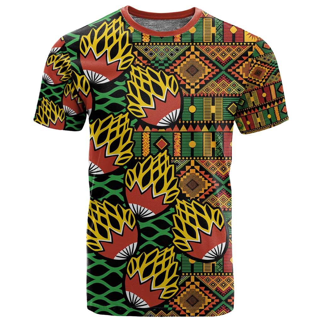 African Tribal Geometric Mixed Kanga Pattern T shirt LT9