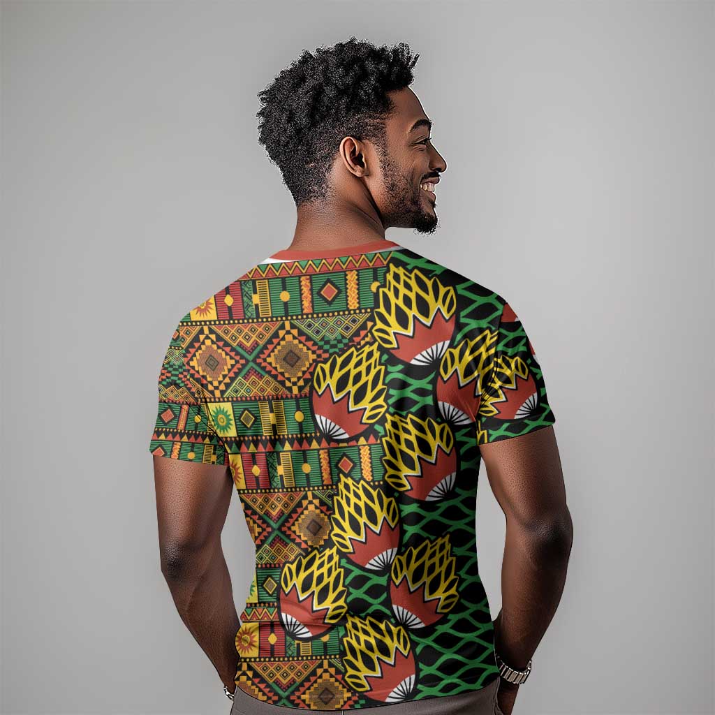 African Tribal Geometric Mixed Kanga Pattern T shirt LT9