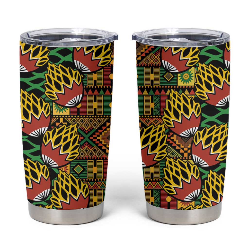 African Tribal Geometric Mixed Kanga Pattern Tumbler Cup LT9