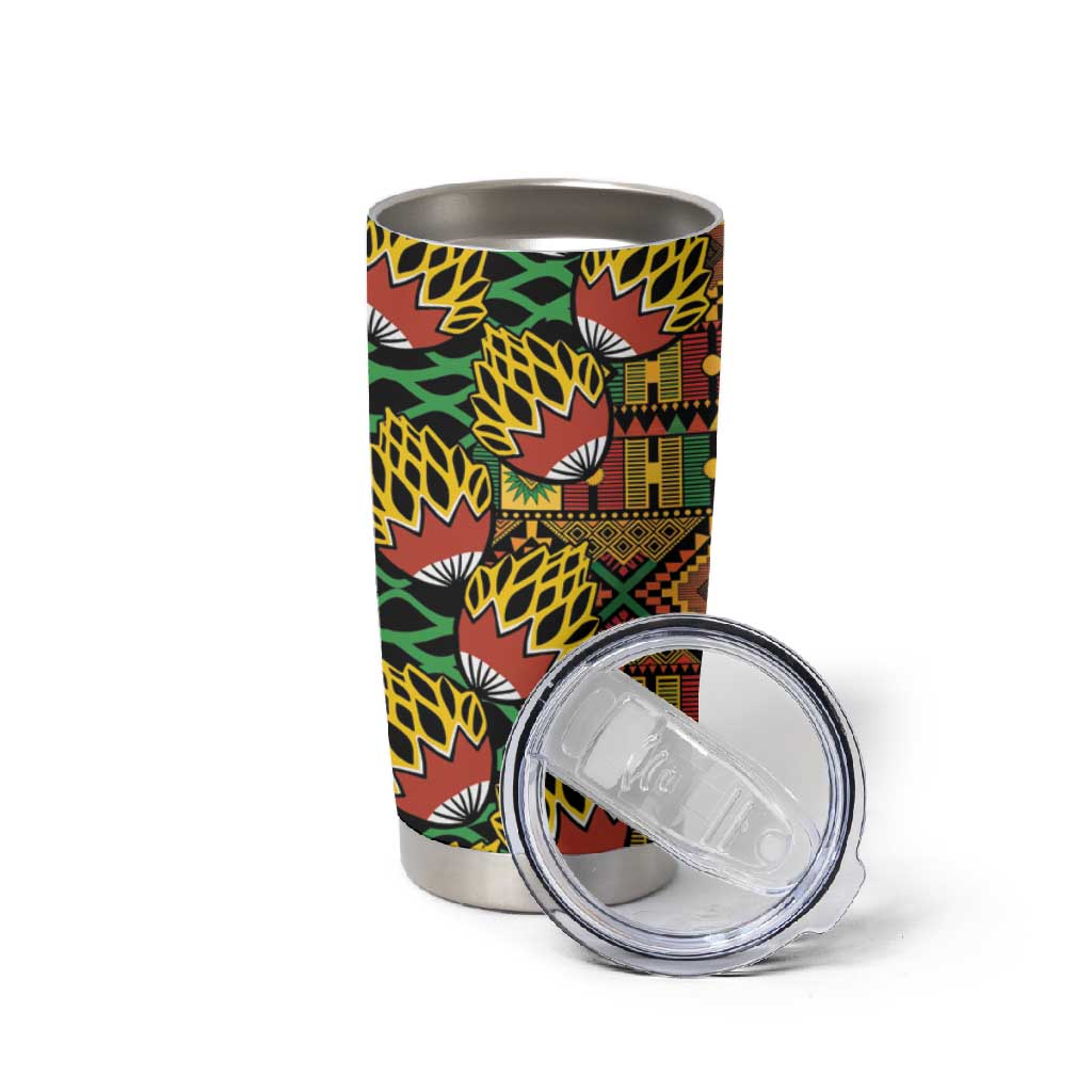 African Tribal Geometric Mixed Kanga Pattern Tumbler Cup LT9