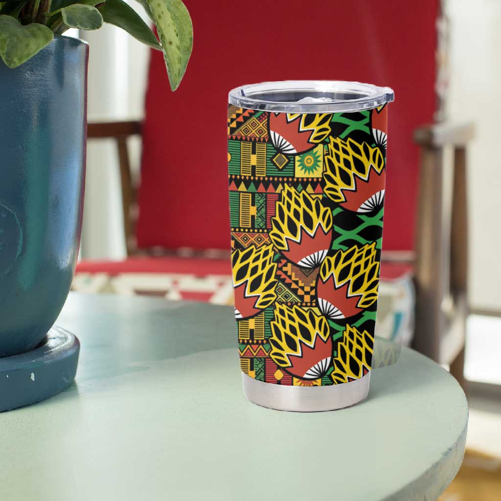 African Tribal Geometric Mixed Kanga Pattern Tumbler Cup LT9