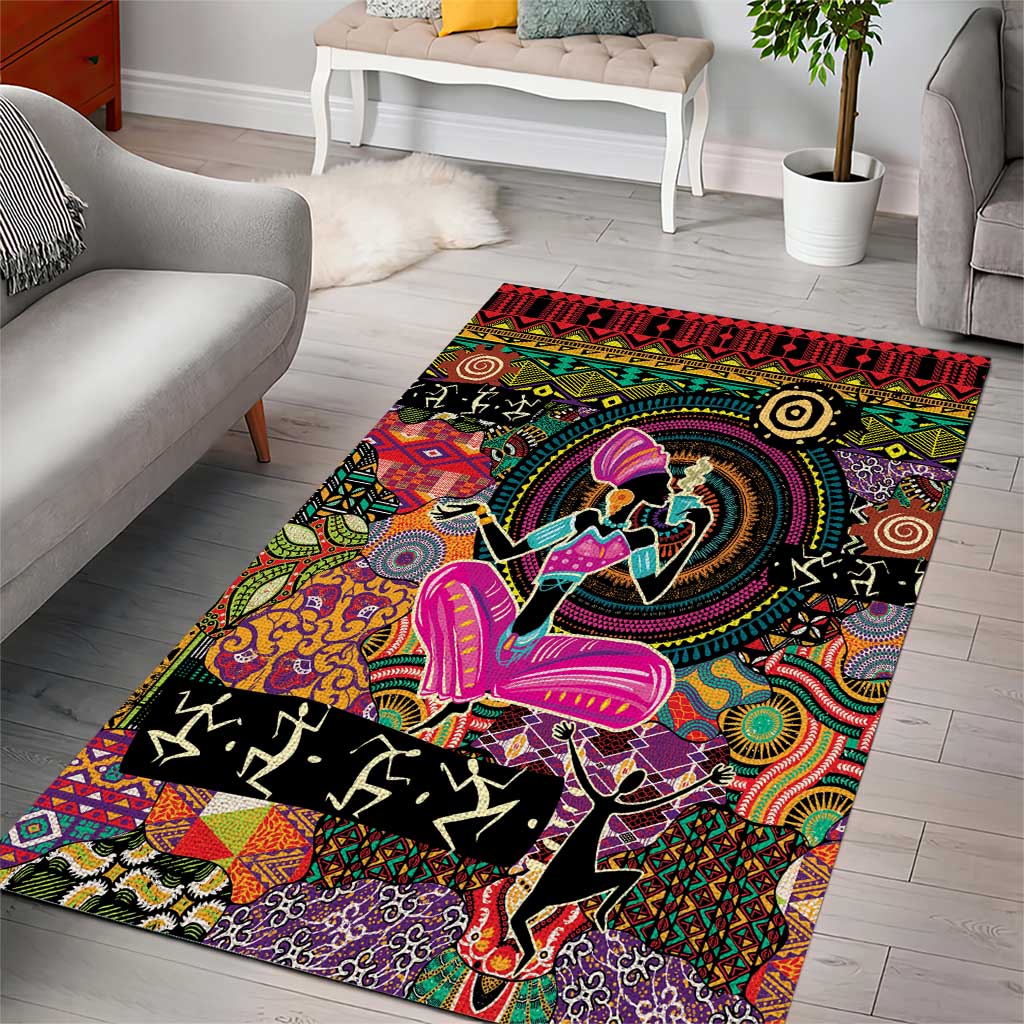 African Women Ethnic Motifs Area Rug LT9