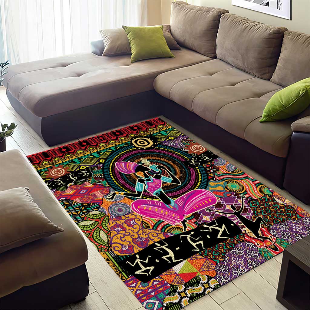 African Women Ethnic Motifs Area Rug LT9