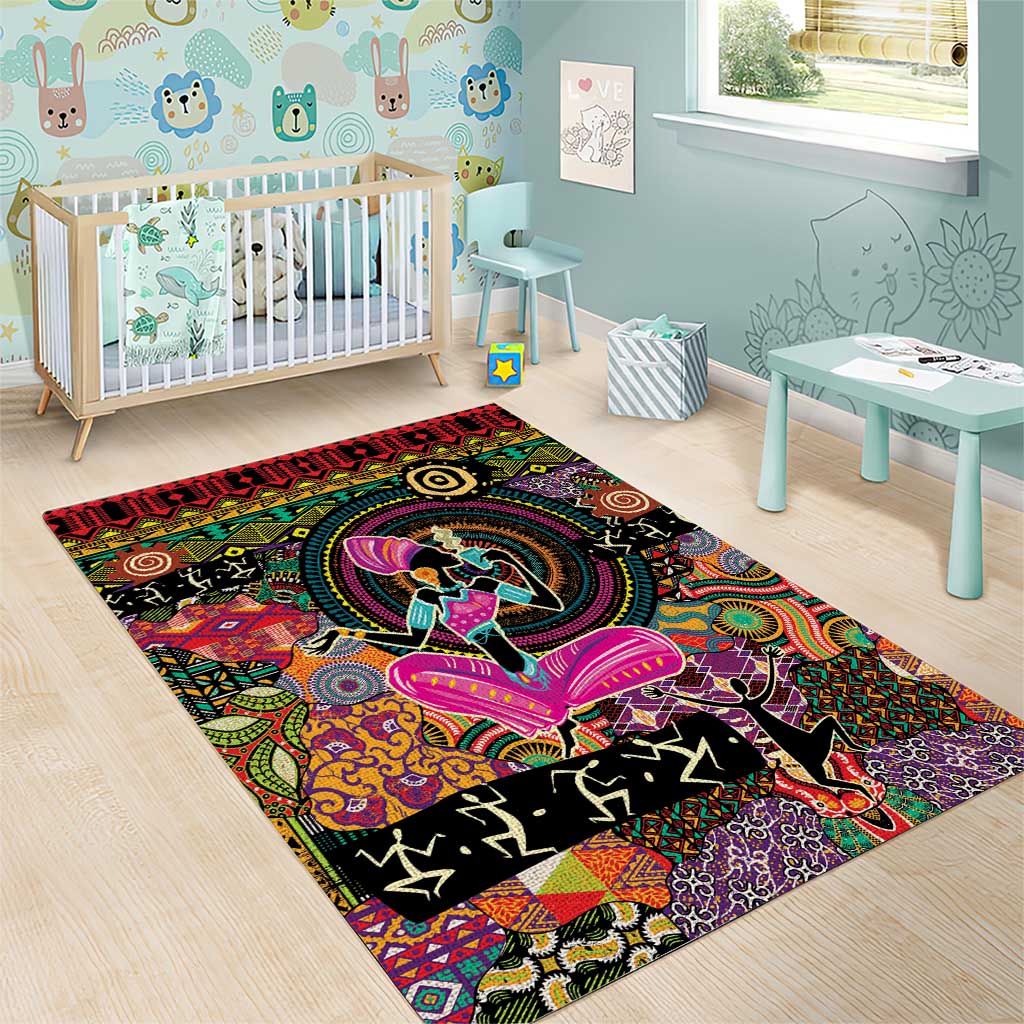 African Women Ethnic Motifs Area Rug LT9