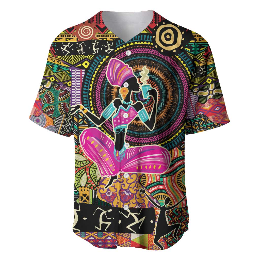 African Women Ethnic Motifs Baseball Jersey LT9