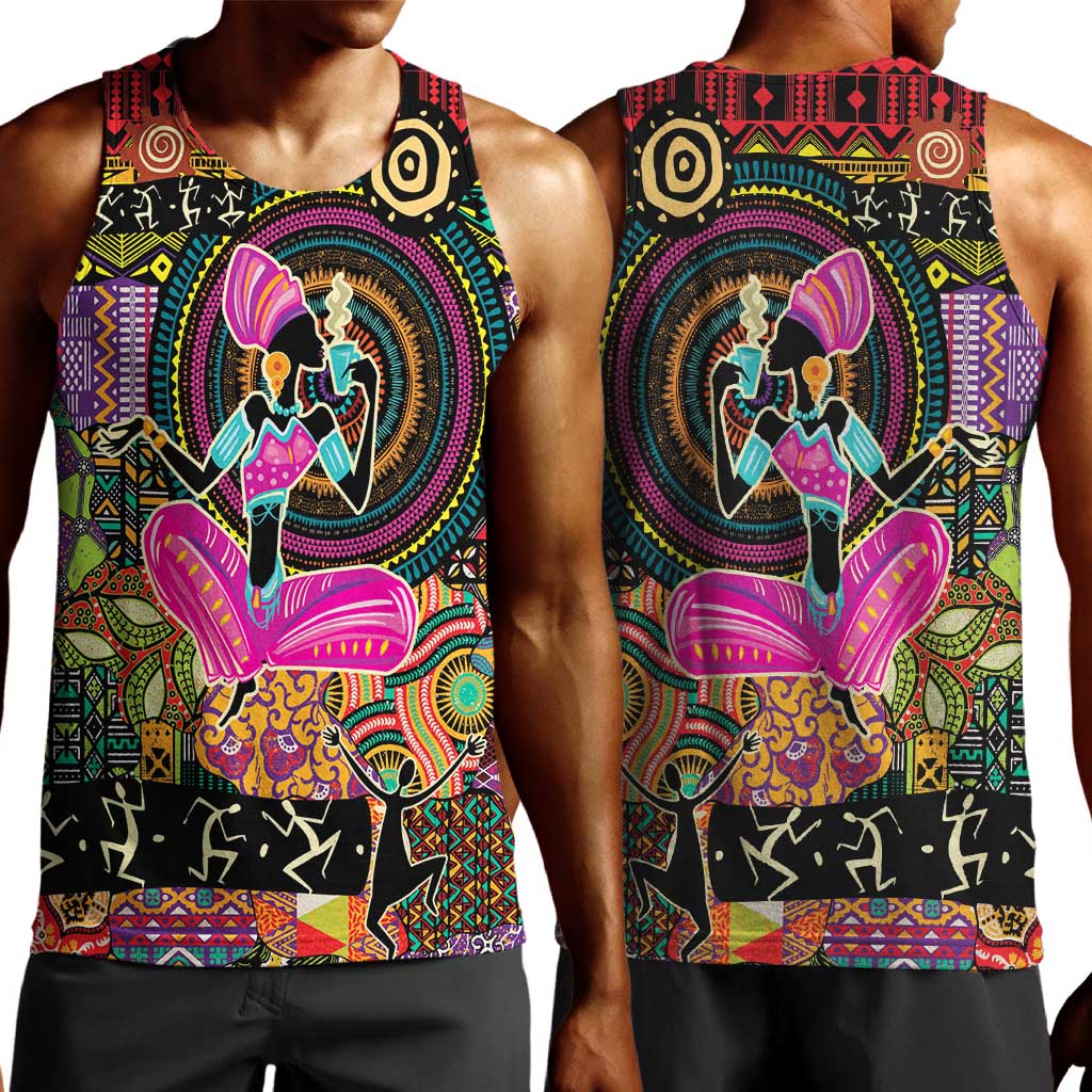 African Women Ethnic Motifs Men Tank Top LT9