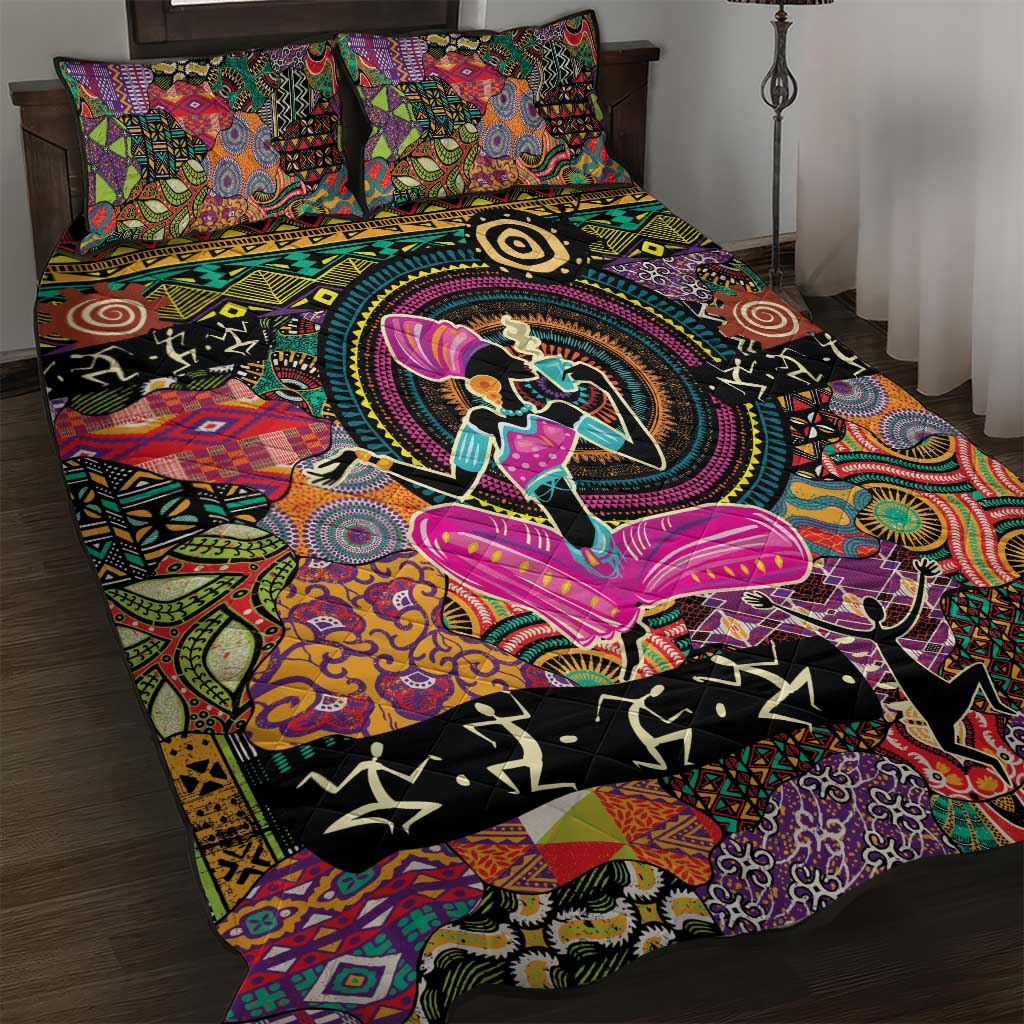 African Women Ethnic Motifs Quilt Bed Set LT9